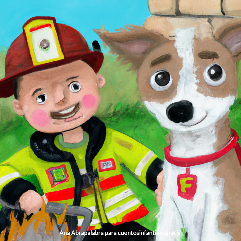 Bombero y amigo peludo