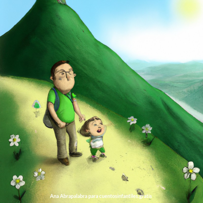 Excursión a la montaña de papá e hija