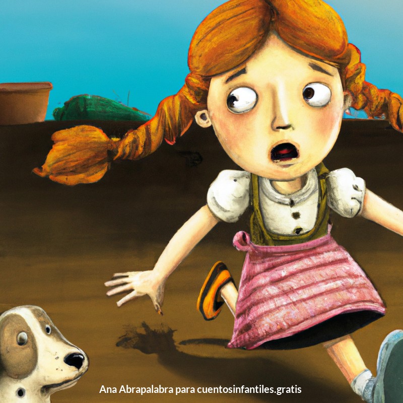 Niña con miedo a un perro